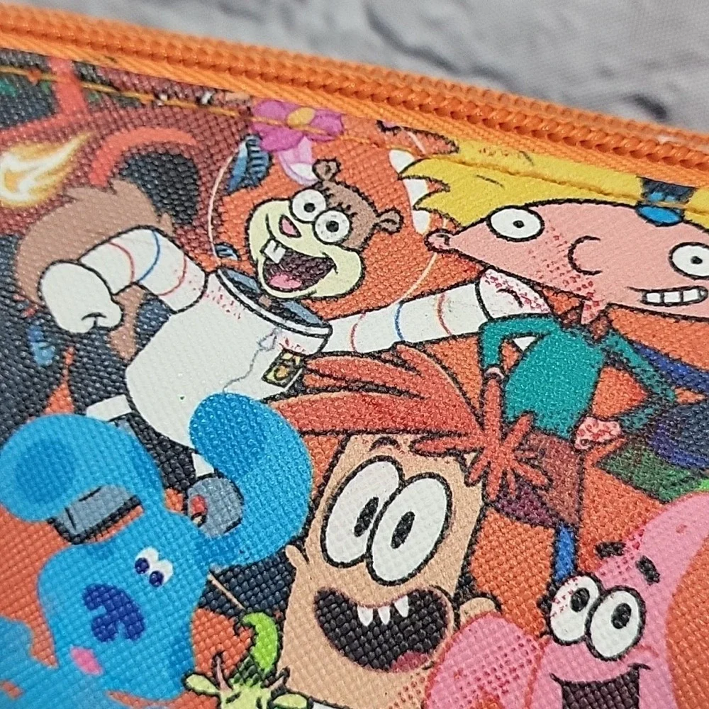 Nickelodeon Multi Character All Over Print Zippered‎ Pencil Case Pouch Clutch